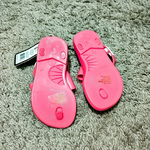 New Bebe Girls Pink Bow Jelly Sandals Sz 5/6 - Picture 2 of 3